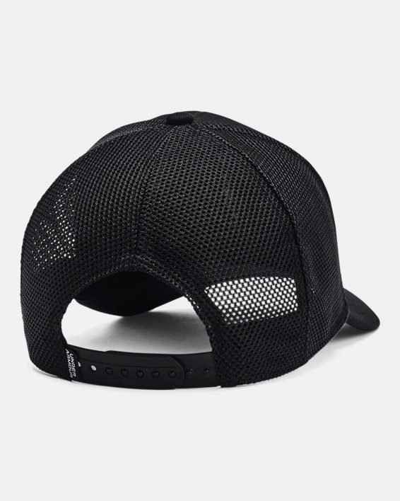 Men's UA Blitzing Graphic Trucker Hat, Black, pdpMainDesktop image number 1